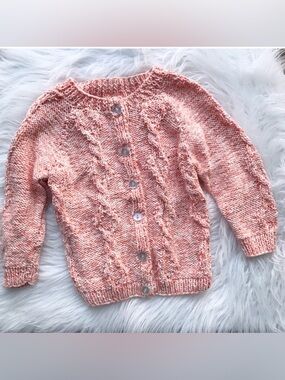 Hand Made Cotton Cable Knit Baby Sweater